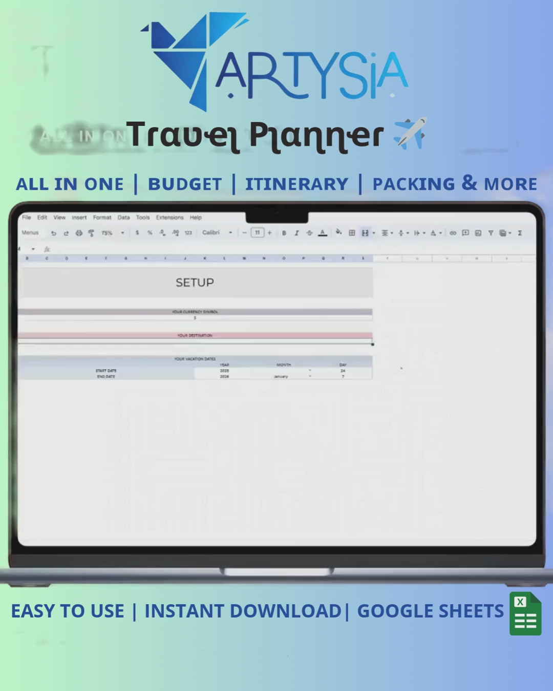 ARTYSIA Travel Planner ✈️  ᴀʟʟ ɪɴ ᴏɴᴇ | ʙᴜᴅɢᴇᴛ | ɪᴛɪɴᴇʀᴀʀʏ | ᴘᴀᴄᴋɪɴɢ & ᴍᴏʀᴇ