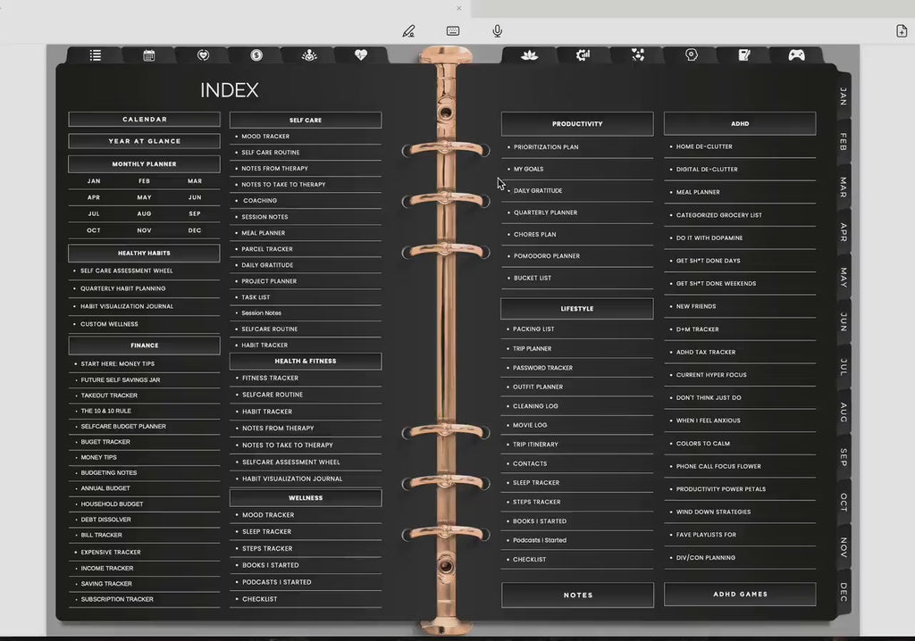 ARTYSIA - Life Planner Black edition
